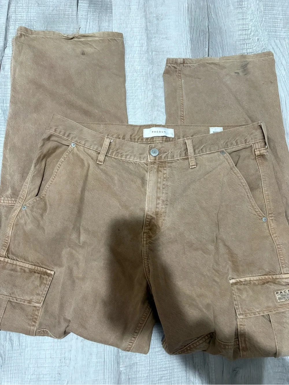 PacSun Men's Tan Carpenter Jeans Relaxed Fit